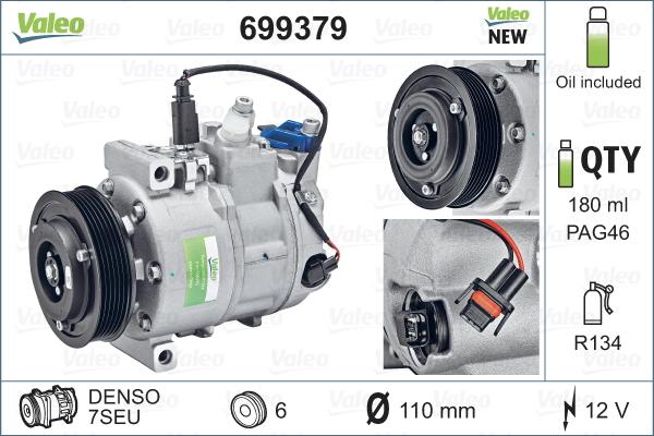 Valeo 699379 - Compressor, air conditioning www.autospares.lv