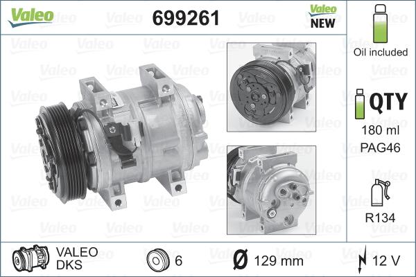 Valeo 699261 - Compressor, air conditioning www.autospares.lv