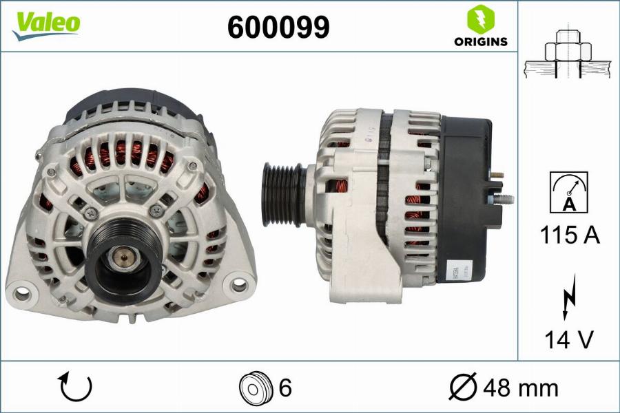 Valeo 600099 - Ģenerators www.autospares.lv