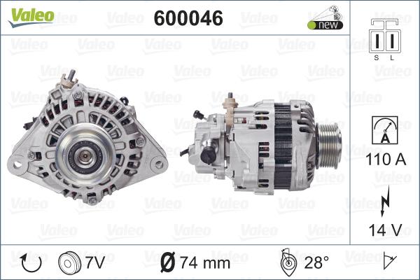 Valeo 600046 - Alternator www.autospares.lv