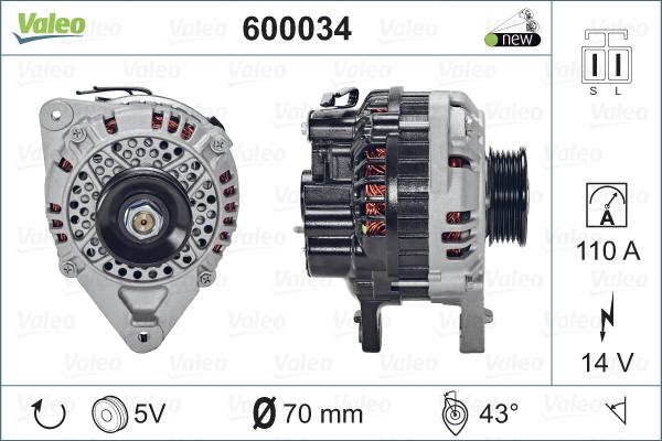 Valeo 600034 - Alternator www.autospares.lv