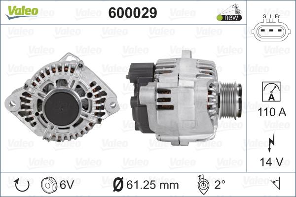 Valeo 600029 - Генератор www.autospares.lv