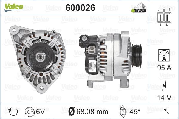 Valeo 600026 - Генератор www.autospares.lv