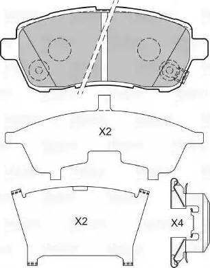 Valeo 601493 - Brake Pad Set, disc brake www.autospares.lv