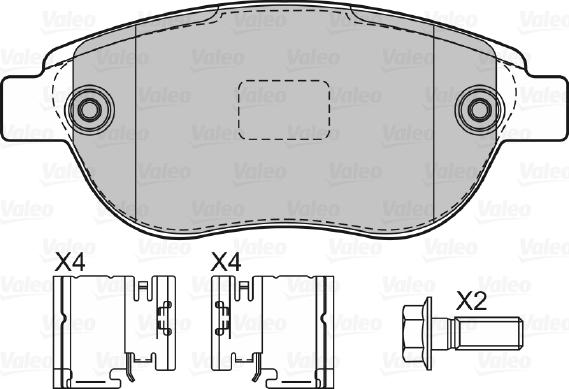 Valeo 601465 - Bremžu uzliku kompl., Disku bremzes www.autospares.lv