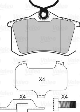 Valeo 601463 - Bremžu uzliku kompl., Disku bremzes www.autospares.lv