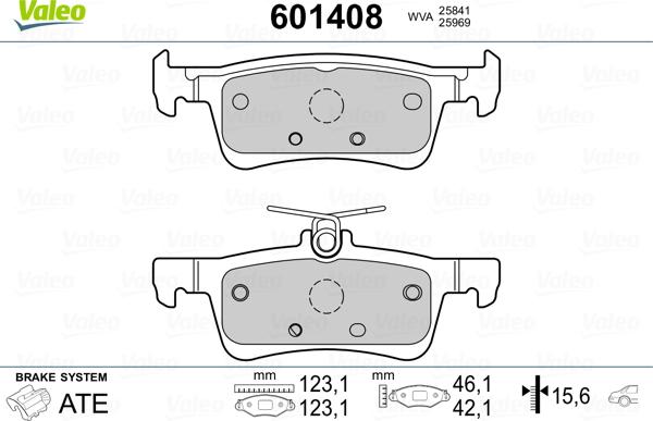 Valeo 601408 - Bremžu uzliku kompl., Disku bremzes www.autospares.lv