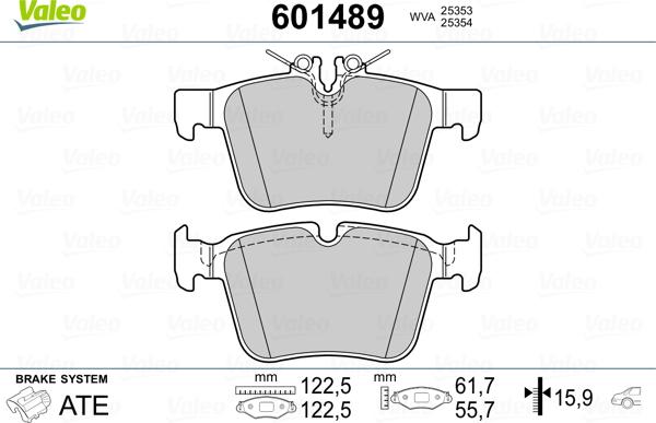 Valeo 601489 - Bremžu uzliku kompl., Disku bremzes autospares.lv