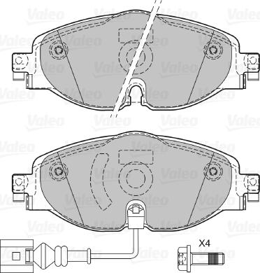 Valeo 601424 - Bremžu uzliku kompl., Disku bremzes www.autospares.lv