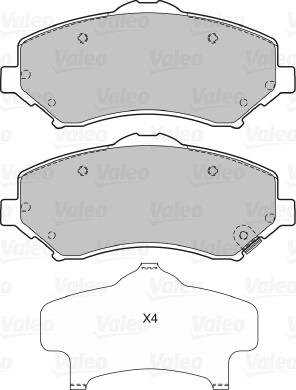 Valeo 601475 - Bremžu uzliku kompl., Disku bremzes www.autospares.lv