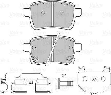 Valeo 601478 - Bremžu uzliku kompl., Disku bremzes www.autospares.lv