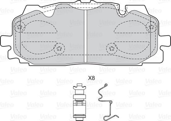 Valeo 601595 - Bremžu uzliku kompl., Disku bremzes www.autospares.lv