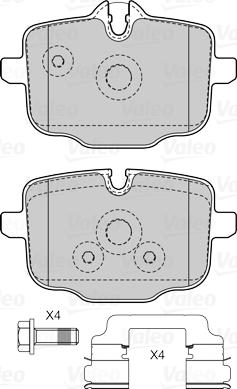 Valeo 601521 - Bremžu uzliku kompl., Disku bremzes www.autospares.lv