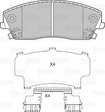 Valeo 601032 - Bremžu uzliku kompl., Disku bremzes www.autospares.lv