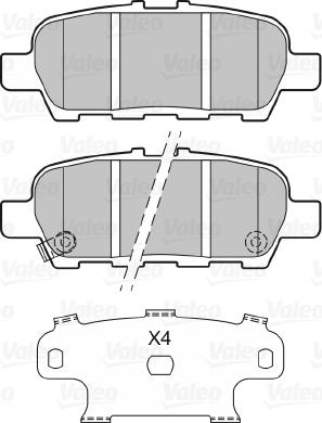 Valeo 601148 - Bremžu uzliku kompl., Disku bremzes www.autospares.lv