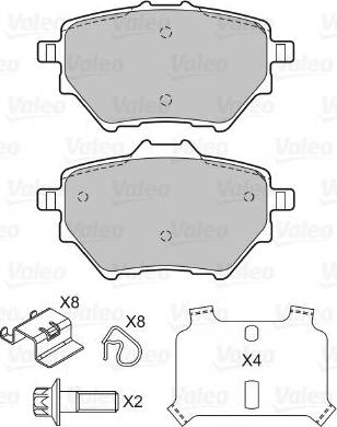 Valeo 601397 - Bremžu uzliku kompl., Disku bremzes www.autospares.lv