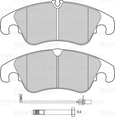 Valeo 601342 - Bremžu uzliku kompl., Disku bremzes www.autospares.lv