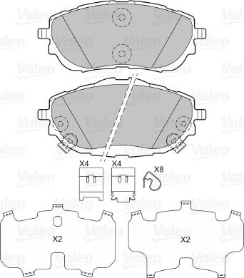 Valeo 601362 - Bremžu uzliku kompl., Disku bremzes www.autospares.lv