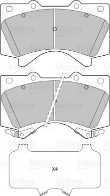 Valeo 601339 - Bremžu uzliku kompl., Disku bremzes www.autospares.lv