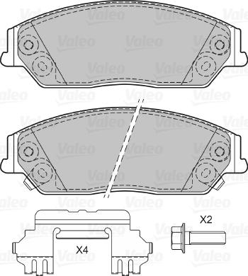 Valeo 601333 - Bremžu uzliku kompl., Disku bremzes www.autospares.lv