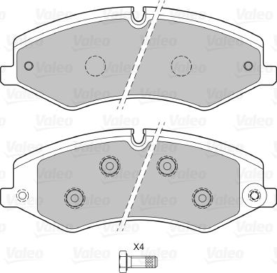 Valeo 601324 - Brake Pad Set, disc brake www.autospares.lv