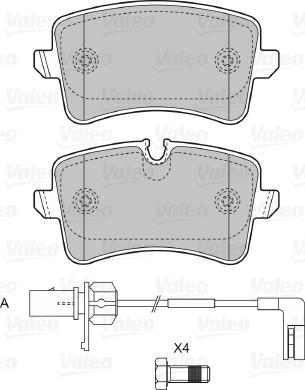 Valeo 601325 - Bremžu uzliku kompl., Disku bremzes www.autospares.lv