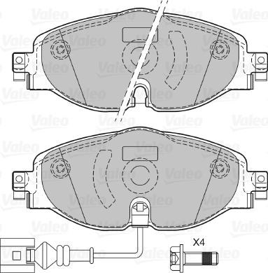 Valeo 601328 - Bremžu uzliku kompl., Disku bremzes www.autospares.lv