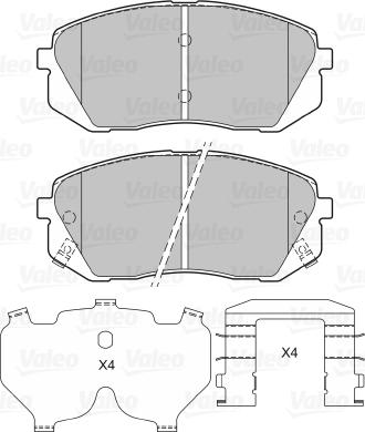 Valeo 601322 - Bremžu uzliku kompl., Disku bremzes www.autospares.lv