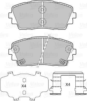 Valeo 601299 - Тормозные колодки, дисковые, комплект www.autospares.lv