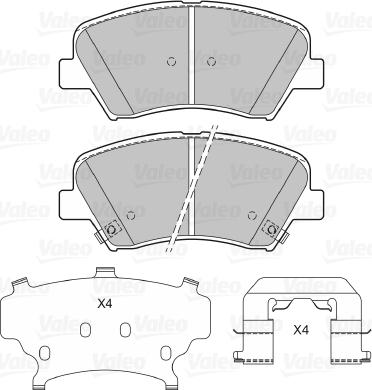 Valeo 601294 - Bremžu uzliku kompl., Disku bremzes www.autospares.lv