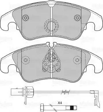 Valeo 601279 - Bremžu uzliku kompl., Disku bremzes www.autospares.lv