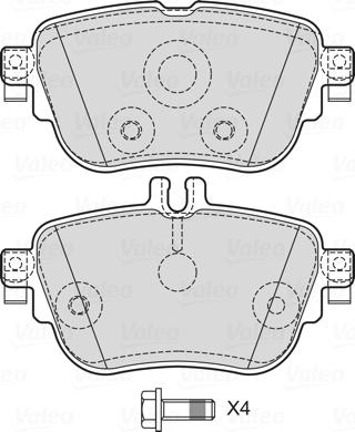 Valeo 601740 - Bremžu uzliku kompl., Disku bremzes www.autospares.lv