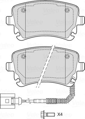 Valeo 601747 - Тормозные колодки, дисковые, комплект www.autospares.lv