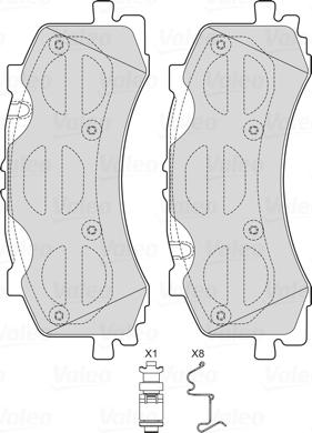 Valeo 601754 - Bremžu uzliku kompl., Disku bremzes www.autospares.lv