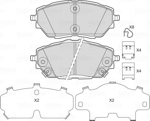 Valeo 601750 - Bremžu uzliku kompl., Disku bremzes www.autospares.lv