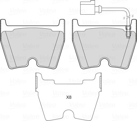 Valeo 601757 - Bremžu uzliku kompl., Disku bremzes www.autospares.lv