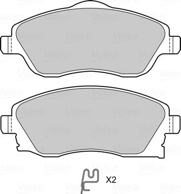 Valeo 601704 - Brake Pad Set, disc brake www.autospares.lv