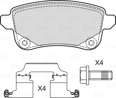 Valeo 601706 - Bremžu uzliku kompl., Disku bremzes www.autospares.lv