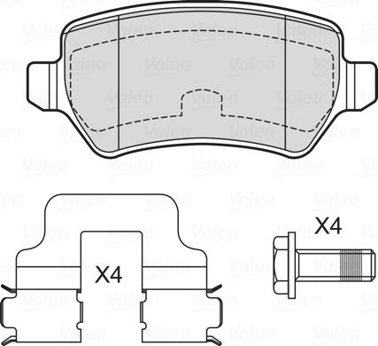 Valeo 601701 - Тормозные колодки, дисковые, комплект www.autospares.lv