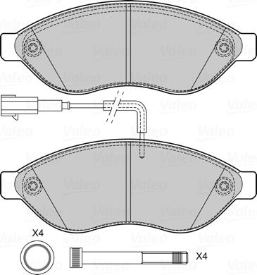 Valeo 601708 - Bremžu uzliku kompl., Disku bremzes autospares.lv