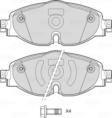 Valeo 601702 - Bremžu uzliku kompl., Disku bremzes www.autospares.lv