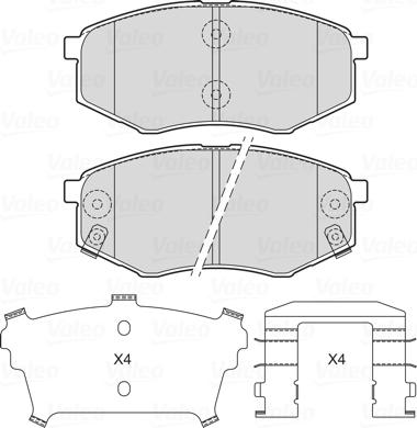 Valeo 601715 - Тормозные колодки, дисковые, комплект www.autospares.lv