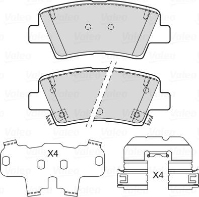 Valeo 601718 - Bremžu uzliku kompl., Disku bremzes www.autospares.lv