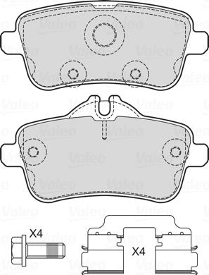 Valeo 601734 - Bremžu uzliku kompl., Disku bremzes autospares.lv