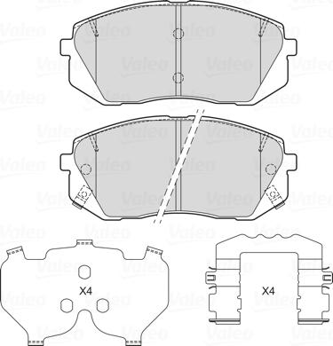 Valeo 601720 - Bremžu uzliku kompl., Disku bremzes www.autospares.lv