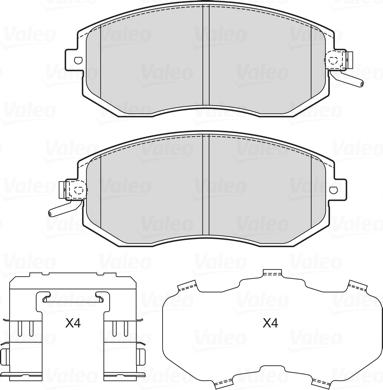 Valeo 601728 - Тормозные колодки, дисковые, комплект www.autospares.lv