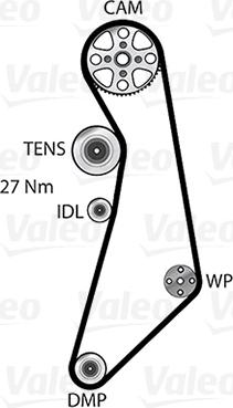 Valeo 614555 - Ūdenssūknis + Zobsiksnas komplekts www.autospares.lv