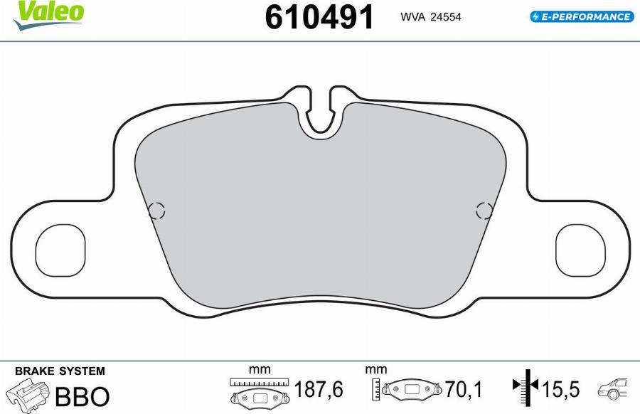 Valeo 610491 - Bremžu uzliku kompl., Disku bremzes www.autospares.lv