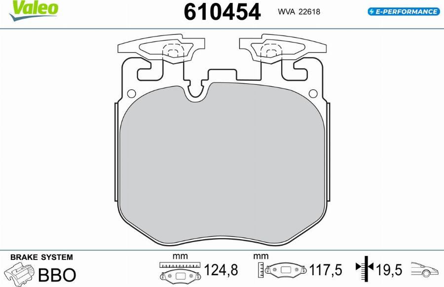 Valeo 610454 - Bremžu uzliku kompl., Disku bremzes www.autospares.lv