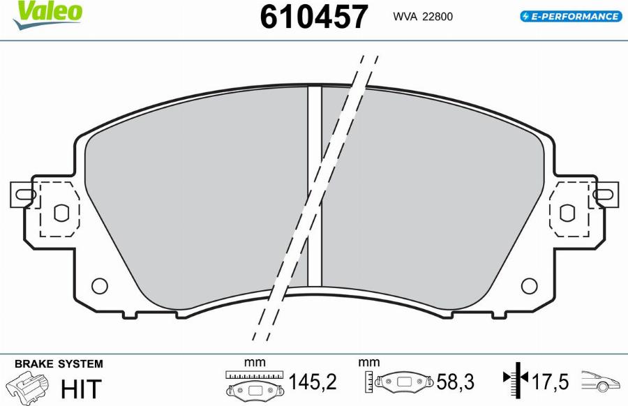 Valeo 610457 - Bremžu uzliku kompl., Disku bremzes www.autospares.lv